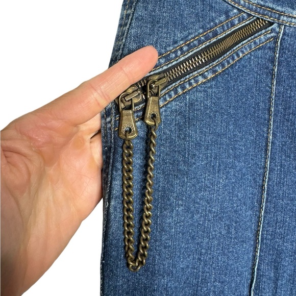 Dolce & Gabbana | Vintage 2000’s Pintuck Chain Zip Jeans Blue Denim IT38/US 2 - Picture 6 of 12